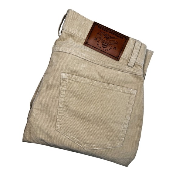 NWT Brooks Brothers Mens 30/32 Tan Corduroy Slim Fit Pants‎ Jeans Office Preppy - Picture 1 of 16